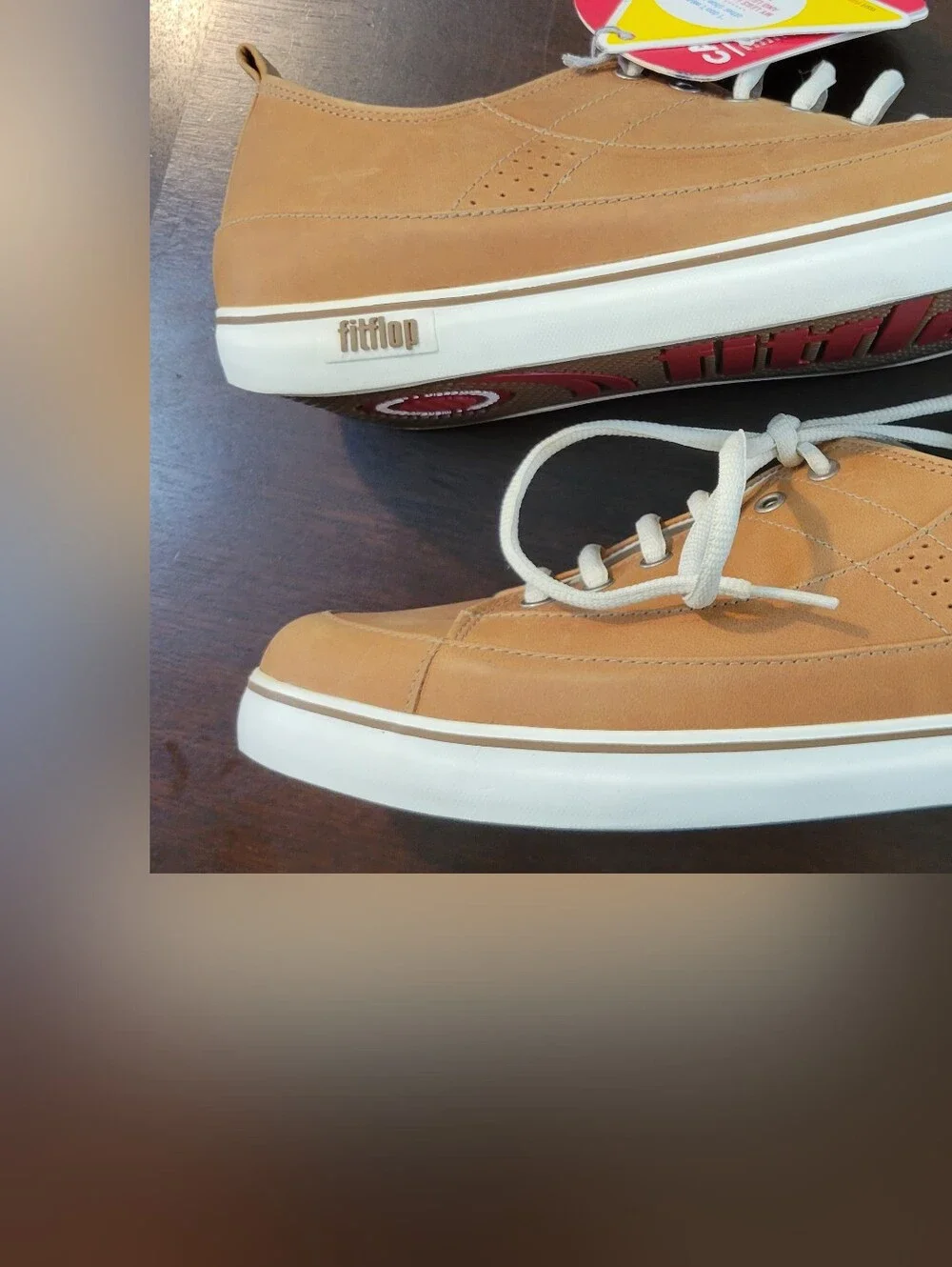 Fit Flop NWT Casual Tan Women's Lace-Up Sneakers W Great Support Ladies Size 9